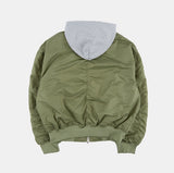 Detachable hood shirring MA-1 jumper