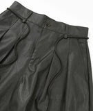 23SS Vegan Leather Bermuda Pants