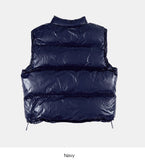 Glossy over zip-up padding vest