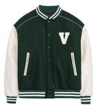 V Logo Lining Varsity Jacket