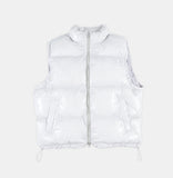 Glossy over zip-up padding vest