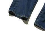 Three button wide denim