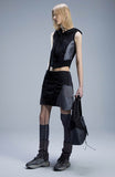 Thigh Mesh Overall Skirt / Black