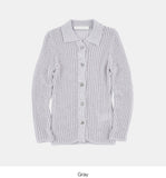 Scocy button-up collar knit cardigan