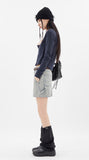 Carpenter loop mini denim skirt