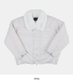Mink fur collar balloon jumper