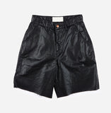 Glossy coating boy fit half pants