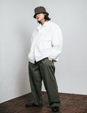 Belt Pin-Tuck Wide Pants