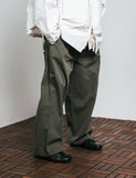 Belt Pin-Tuck Wide Pants