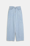 Middle line washed over denim pants