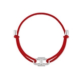 Heriter silver emblem string bracelet