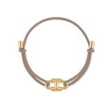 Heriter silver emblem string bracelet