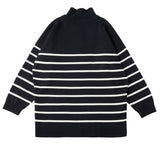 Stripe overfit zip up knit 004