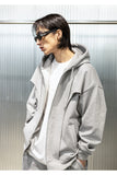 REVERSE INCISON CURVE HOOD ZIP-UP