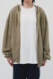 Linen Hooded Zip Up