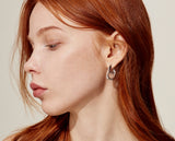 Heriter silver curve emblem earring M