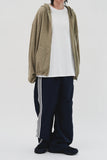 Linen Hooded Zip Up