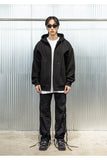 REVERSE INCISON CURVE HOOD ZIP-UP