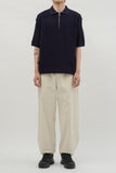 Linen Zip-up Fisherman Knit