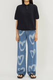 Heart Denim Pants