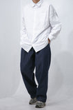 Belt Pin-Tuck Wide Denim Pants