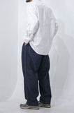 Belt Pin-Tuck Wide Denim Pants