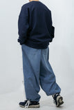 Sweat Twist Denim Wide String Pants