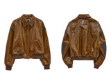 23SS SEPARATE LEATHER PATCH BOMBER