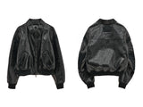 23SS SEPARATE LEATHER PATCH BOMBER