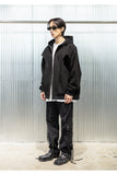 REVERSE INCISON CURVE HOOD ZIP-UP