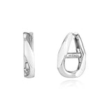Heriter silver curve emblem earring M