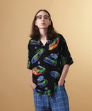 RACING CAR OPEN COLLAR HALF SLEEVE SHIRT