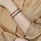 Heriter silver emblem string bracelet