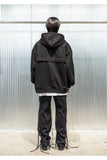 REVERSE INCISON CURVE HOOD ZIP-UP