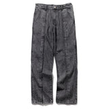 INCISION INVERTED WASHED DENIM PANTS