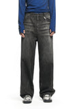 CRACK BRUSH WIDE DENIM PANTS