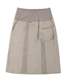 Side Slit Jersey Skirt / Beige