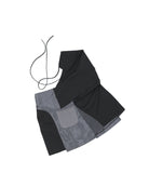 Thigh Mesh Overall Skirt / Black