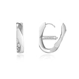 Heriter silver curve emblem earring M