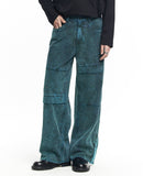 COLOR DYEING WIDE DENIM PANTS