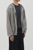 Linen Hooded Zip Up