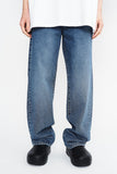 Six Long Wide Denim Pants