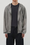 Linen Hooded Zip Up