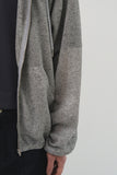 Linen Hooded Zip Up