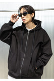 REVERSE INCISON CURVE HOOD ZIP-UP