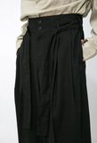 Linen Belt Wide Pants