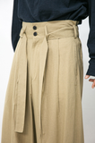 Linen Belt Wide Pants