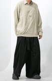 Linen Belt Wide Pants