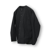 Non-collar Linen Over Trim Shirt