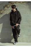 DOUBLE REGLAN SOLID HOODY MSOHD001-BK
